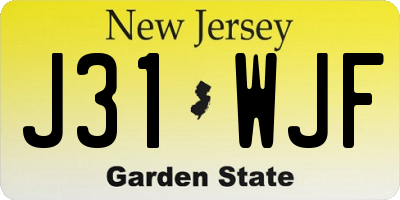 NJ license plate J31WJF