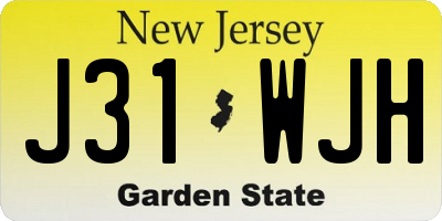 NJ license plate J31WJH