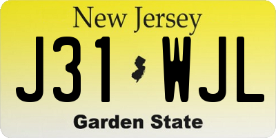 NJ license plate J31WJL