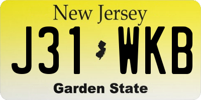 NJ license plate J31WKB