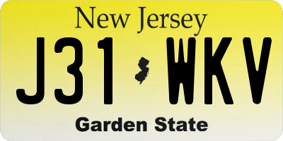 NJ license plate J31WKV