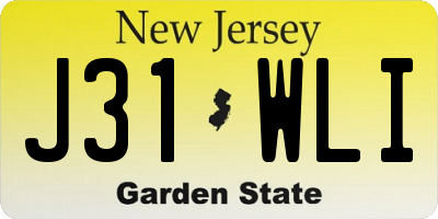 NJ license plate J31WLI