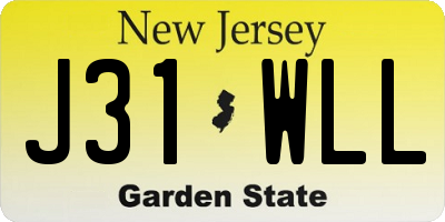 NJ license plate J31WLL