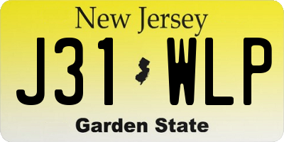 NJ license plate J31WLP