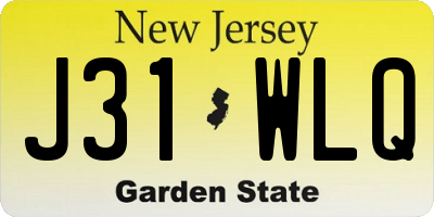 NJ license plate J31WLQ