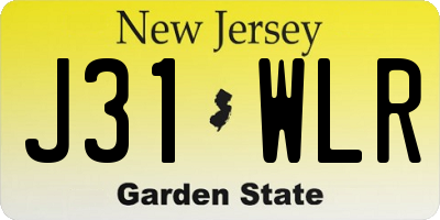 NJ license plate J31WLR