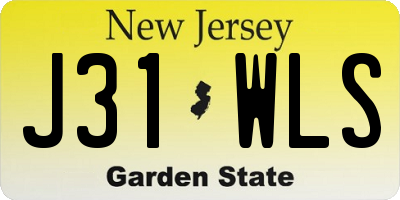 NJ license plate J31WLS