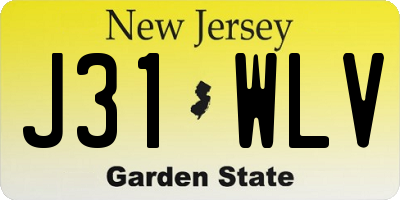 NJ license plate J31WLV