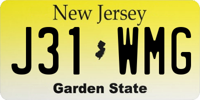 NJ license plate J31WMG