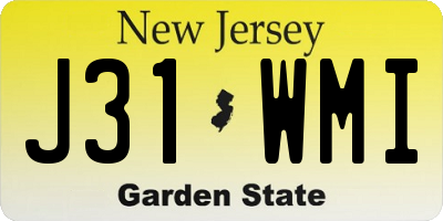 NJ license plate J31WMI