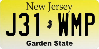 NJ license plate J31WMP