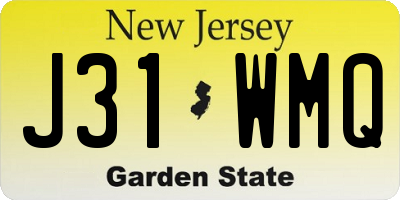 NJ license plate J31WMQ