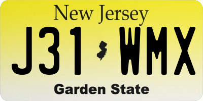NJ license plate J31WMX