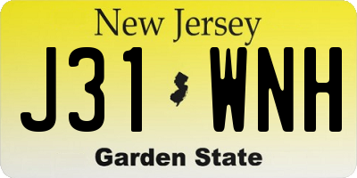 NJ license plate J31WNH
