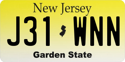 NJ license plate J31WNN