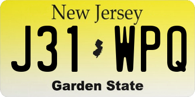 NJ license plate J31WPQ