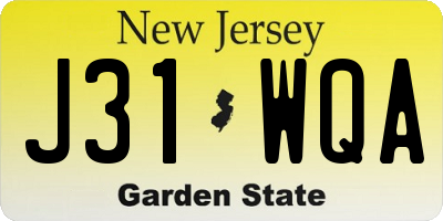 NJ license plate J31WQA