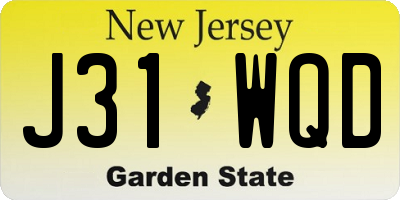 NJ license plate J31WQD