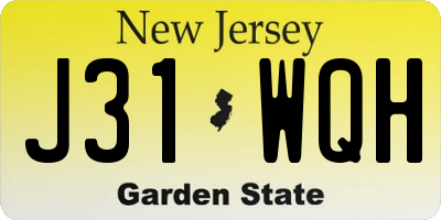 NJ license plate J31WQH