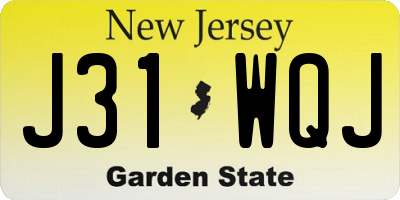 NJ license plate J31WQJ