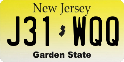 NJ license plate J31WQQ