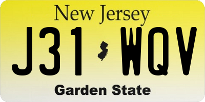 NJ license plate J31WQV