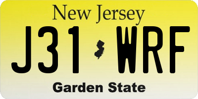 NJ license plate J31WRF