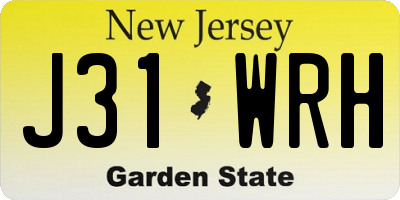 NJ license plate J31WRH