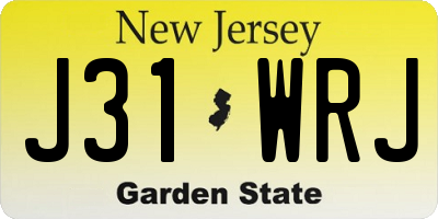 NJ license plate J31WRJ