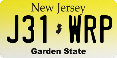 NJ license plate J31WRP