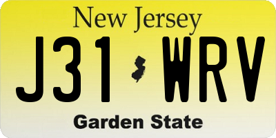 NJ license plate J31WRV