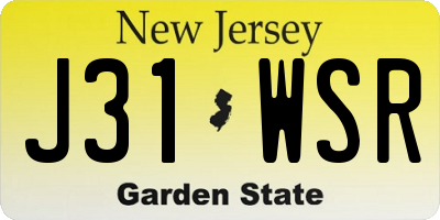 NJ license plate J31WSR