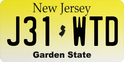 NJ license plate J31WTD