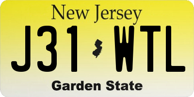 NJ license plate J31WTL