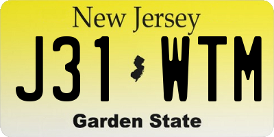 NJ license plate J31WTM
