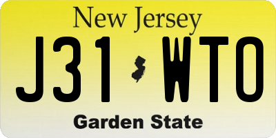 NJ license plate J31WTO