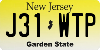 NJ license plate J31WTP
