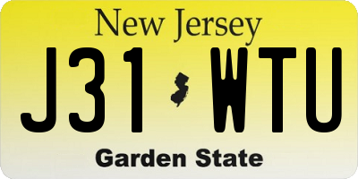 NJ license plate J31WTU