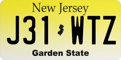 NJ license plate J31WTZ