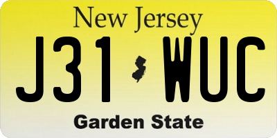 NJ license plate J31WUC