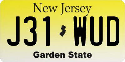 NJ license plate J31WUD