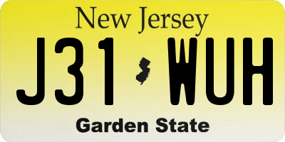 NJ license plate J31WUH