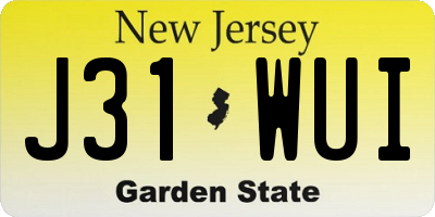 NJ license plate J31WUI