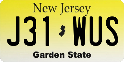 NJ license plate J31WUS