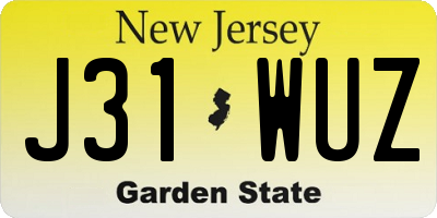 NJ license plate J31WUZ