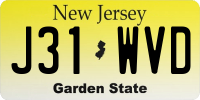 NJ license plate J31WVD