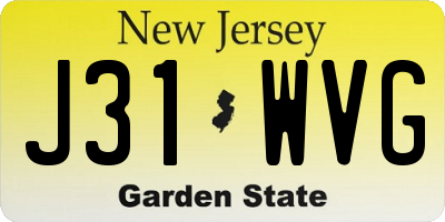 NJ license plate J31WVG