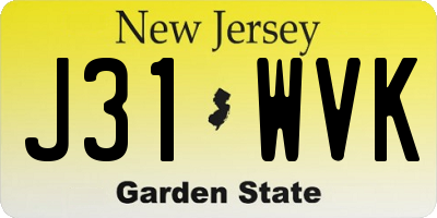 NJ license plate J31WVK