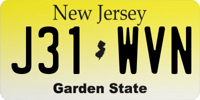 NJ license plate J31WVN
