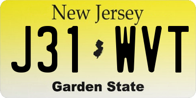 NJ license plate J31WVT